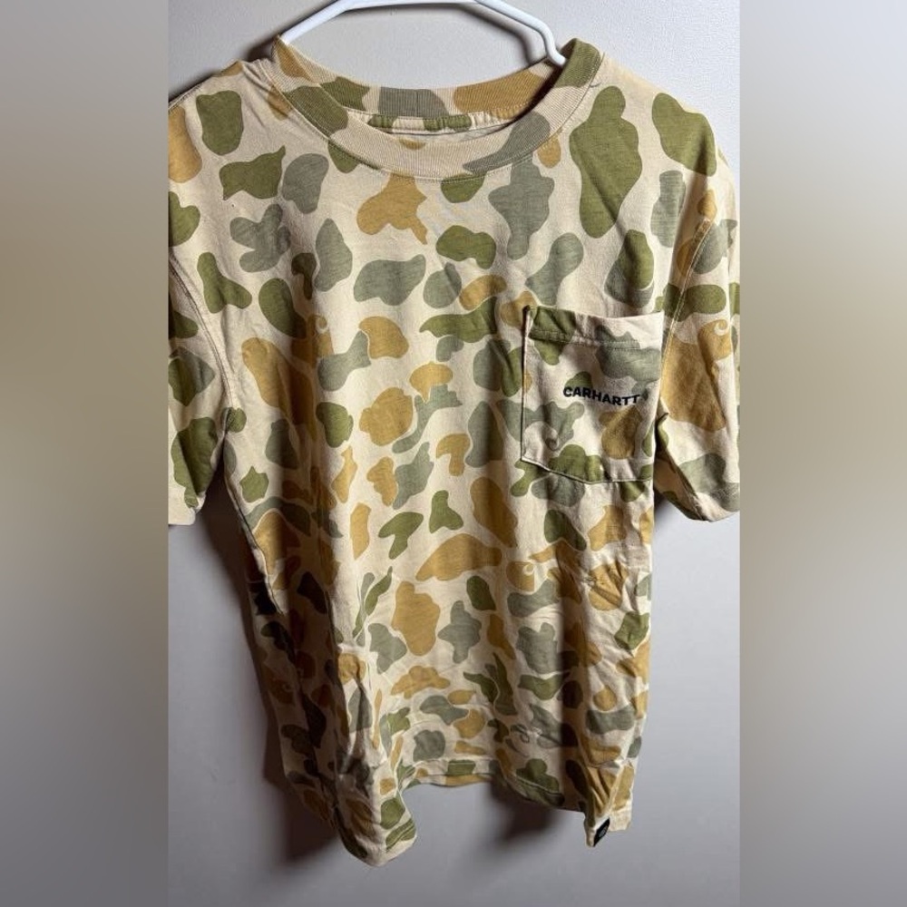 Carhartt Men's Short Sleeve Camouflage Tee - Green and Tan